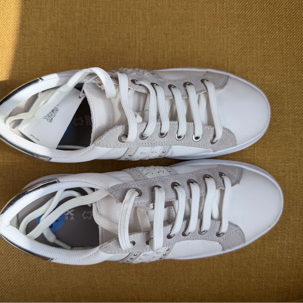 Geox White Sneakers with Silver details - Picture 8 of 11